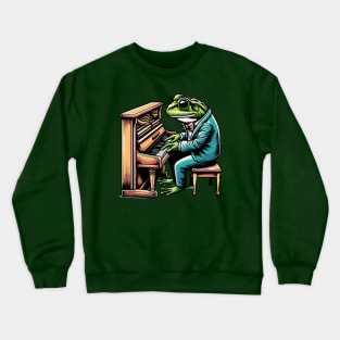 Frog Playing the Piano Crewneck Sweatshirt